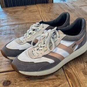 Gola White and Gray Sneakers with Rose Pink Accents